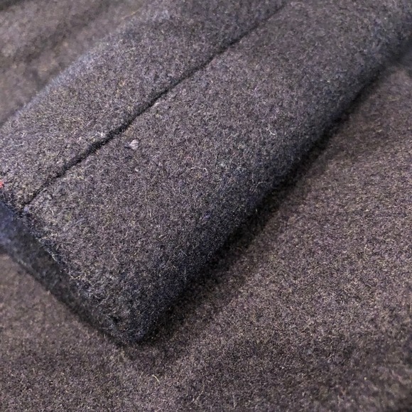 Vintage Wool Peacoat Navy Contrast Arthur Jay Rovercoat Dagger Collar 70's - Picture 12 of 13